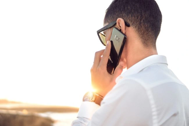 man talking on phone