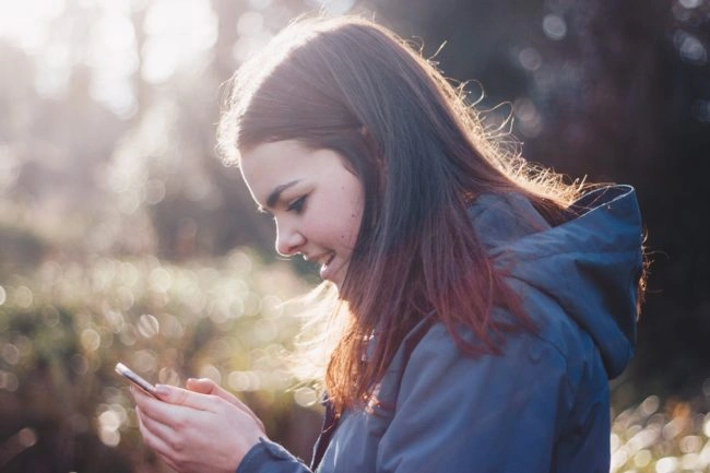 woman using phone