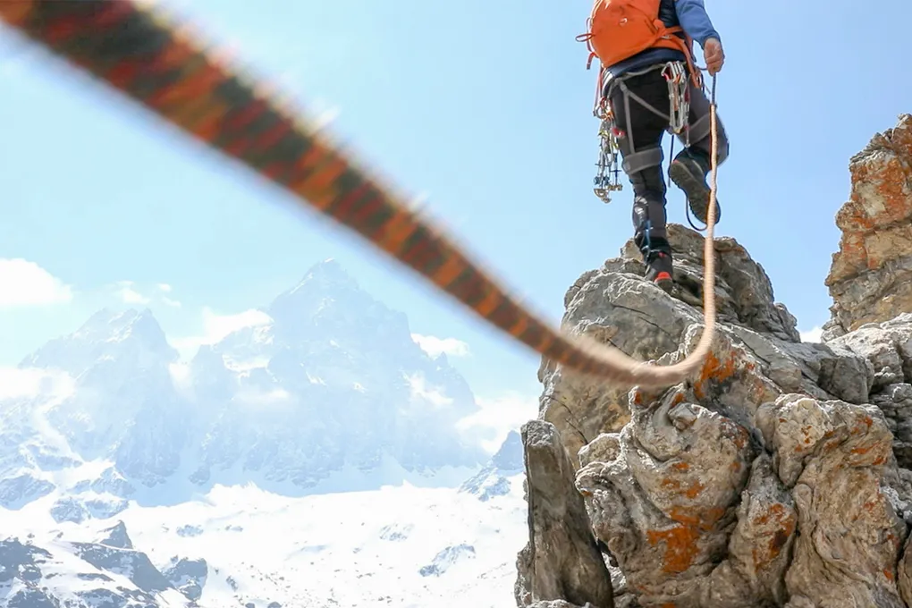 climber leading us through mountains