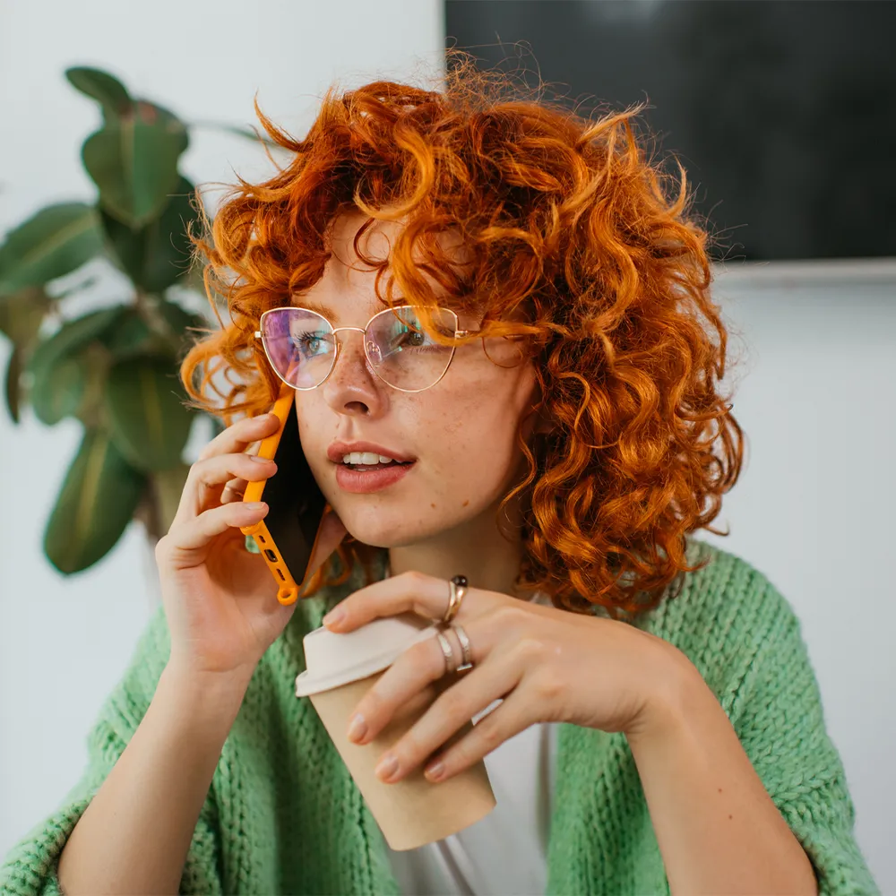 woman talking on phone