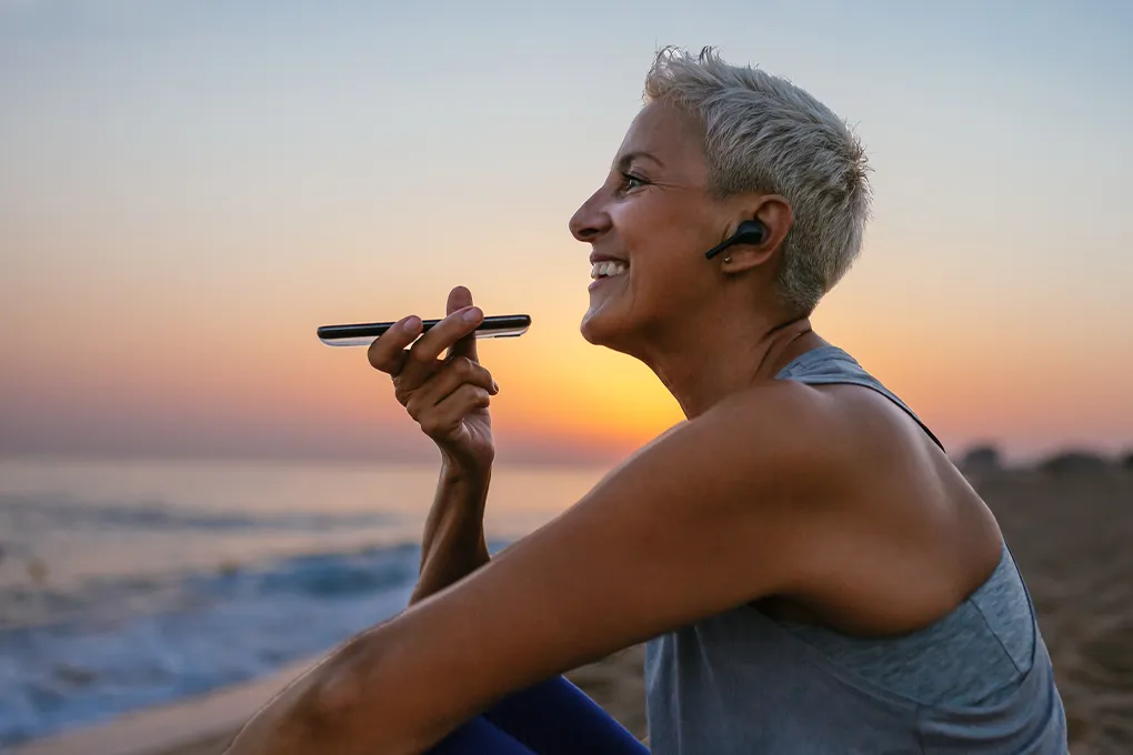 woman talking into phone